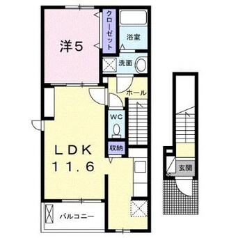 間取図 産交バス（上益城郡）/惣領 徒歩2分 2階 築4年