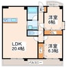 産交バス（熊本市周辺）/下南部 徒歩1分 4階 築18年 2LDKの間取り