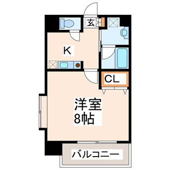 間取図 熊本市営バス/東水前寺 徒歩1分 4階 築24年