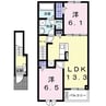 熊本バス/旭町 徒歩10分 2階 築浅 2LDKの間取り