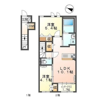 間取図 産交バス（上益城郡）/古閑入口 徒歩7分 2階 築2年