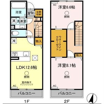 間取図 熊本市電Ａ系統<熊本市交通局>/健軍校前駅 徒歩5分 1-2階 1年未満