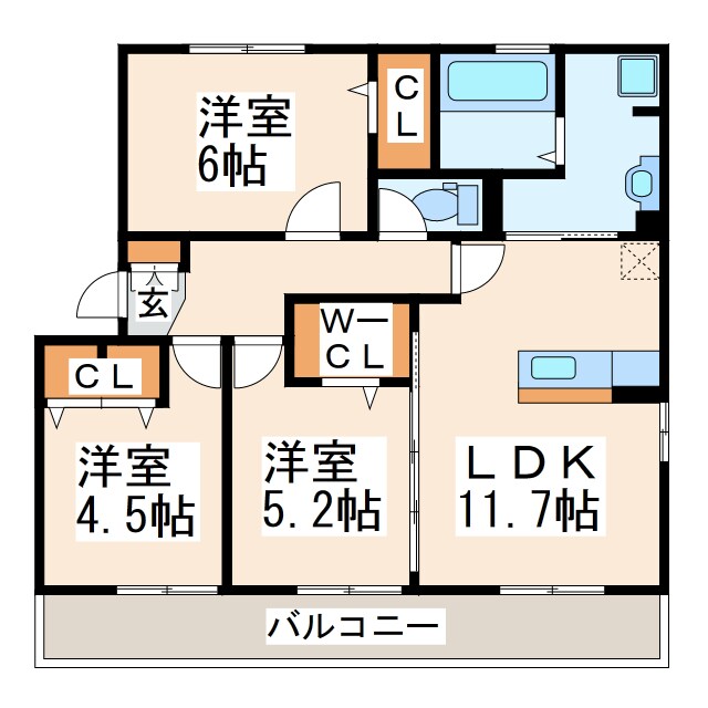 間取り図 熊本市営バス/帯山 徒歩3分 2階 築12年