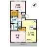 産交バス（熊本市）/松の本 徒歩4分 2階 築12年 2LDKの間取り