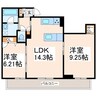 シャーメゾン健軍Ｅａｓｔ 2LDKの間取り