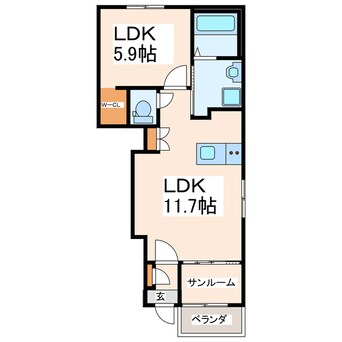 間取図 グランディール　ルリアン