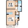 ハナエールC 1LDKの間取り