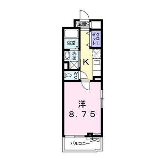 間取図 産交バス（熊本市）/県立大通り 徒歩2分 2階 築2年
