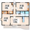 熊本市営バス/長嶺四ツ角 徒歩5分 1階 築22年 3LDKの間取り