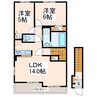 豊肥本線<阿蘇高原線>/武蔵塚駅 徒歩53分 2階 築6年 2LDKの間取り