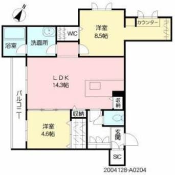 間取図 産交バス（熊本市）/八反田 徒歩3分 2階 築3年