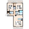 熊本市営バス/身障者福祉センター前 徒歩5分 3階 築11年 2LDKの間取り