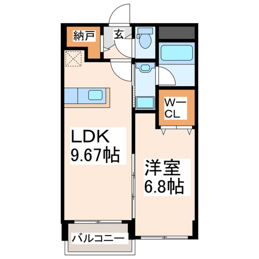 間取図 産交バス（熊本市周辺）/下南部 徒歩3分 2-2階 築9年
