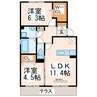 産交バス（熊本市）/自動車学校前 徒歩2分 1階 築12年 2LDKの間取り