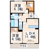 産交バス（熊本市）/自動車学校前 徒歩2分 1階 築12年 2LDKの間取り