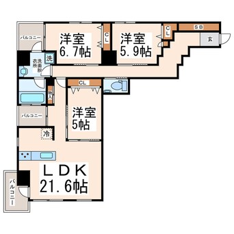 間取図 T.PROUD水前寺公園