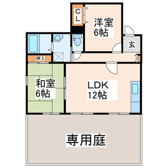 間取図 産交バス（熊本市周辺）/南原 徒歩3分 1階 築30年