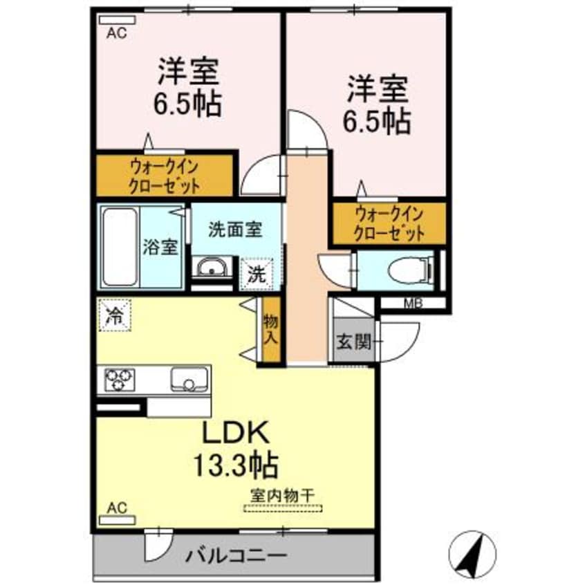 間取図 熊本都市バス（熊本市）/長嶺団地 徒歩5分 1階 築4年