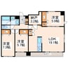 ディライト水前寺 3LDK+Sの間取り