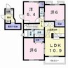 産交バス（熊本市）/託麻台入口 徒歩4分 2階 築23年 3LDKの間取り