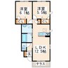 産交バス（熊本市周辺）/託麻市民センター前 徒歩6分 1階 築12年 2LDKの間取り