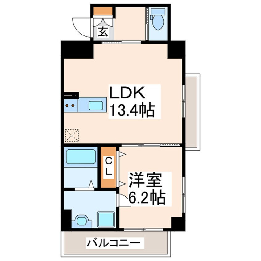 間取図 熊本市電Ａ系統<熊本市交通局>/健軍町駅 徒歩21分 2階 1年未満