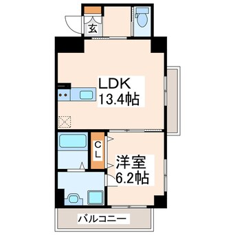 間取図 熊本市電Ａ系統<熊本市交通局>/健軍町駅 徒歩21分 4階 1年未満