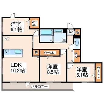 間取図 豊肥本線<阿蘇高原線>/竜田口駅 徒歩44分 3階 築2年