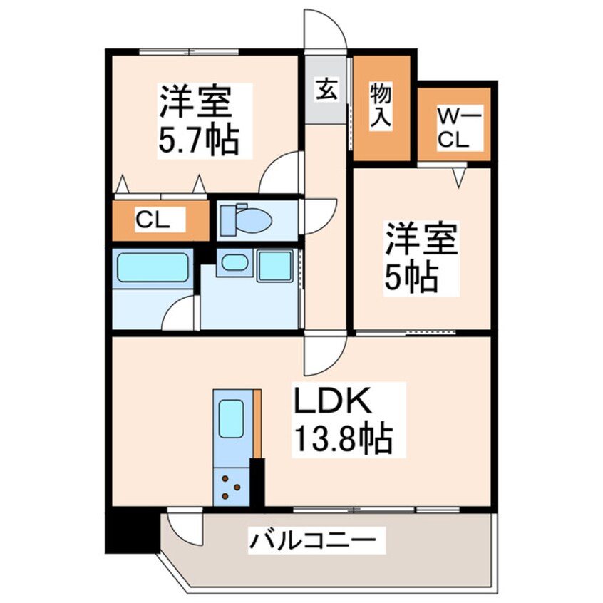 間取図 産交バス（熊本市）/長嶺 徒歩6分 7階 1年未満