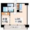 ホワイトステージ水前寺駅 1LDKの間取り