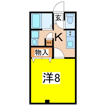 間取図 奥羽本線・山形線/米沢駅 徒歩9分 2階 築27年