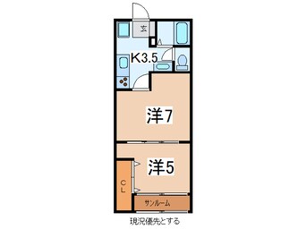 間取図 奥羽本線・山形線/米沢駅 車移動　11分4.4km 2階 築23年