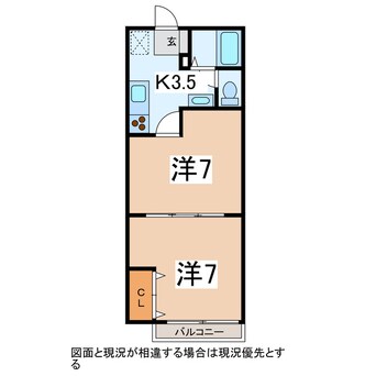 間取図 奥羽本線・山形線/米沢駅 車移動　11分4.4km 1階 築23年