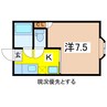 コーポさくらんぼＢ 1Kの間取り