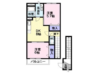 間取図 米坂線（東北地方）/西米沢駅 徒歩9分 2階 築24年