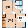 コーポ花沢 2DKの間取り