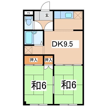 間取図 奥羽本線・山形線/米沢駅 車移動　4分2.6km 3階 築33年