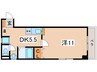 奥羽本線・山形線/米沢駅 車移動 2階 築20年 1DKの間取り