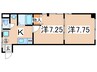 奥羽本線・山形線/置賜駅 車移動 2階 築28年 2Kの間取り