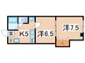 奥羽本線・山形線/置賜駅 車移動 2階 築28年 2Kの間取り