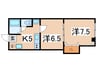 奥羽本線・山形線/置賜駅 車移動 2階 築30年 2Kの間取り
