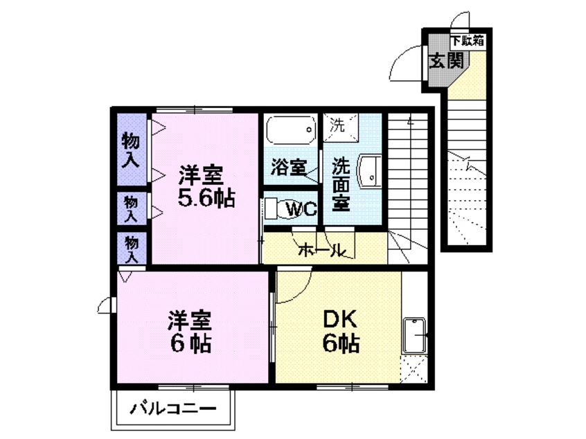 間取図 米坂線（東北地方）/西米沢駅 徒歩9分 2階 築24年