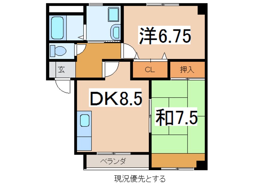 間取図 クレッセント・イースト