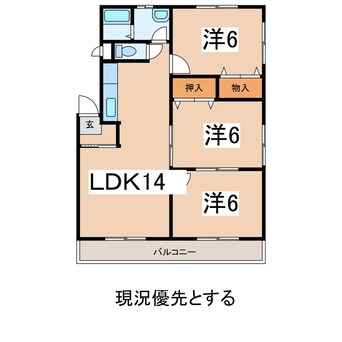 間取図 奥羽本線・山形線/米沢駅 車移動　4分2.5km 2階 築20年