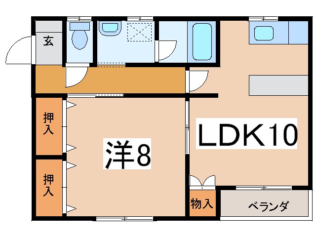 間取り図 奥羽本線・山形線/置賜駅 徒歩5分 1階 築25年