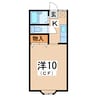 ルーブルざおう 1Kの間取り