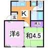 コーポ花沢Ⅱ 2Kの間取り