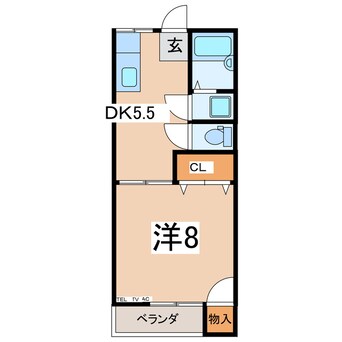 間取図 奥羽本線・山形線/米沢駅 車移動　4分2.6km 2階 築31年
