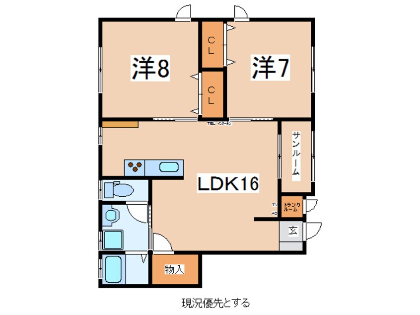 間取図 米坂線（東北地方）/西米沢駅 車移動　5分1km 1階 築10年