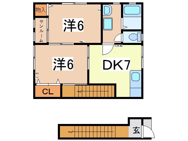 間取り図 奥羽本線・山形線/置賜駅 車移動　6分4km 2階 築10年